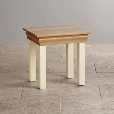 Oak04 : Đôn Góc Trang Trí Gỗ Sồi - 1 Tầng